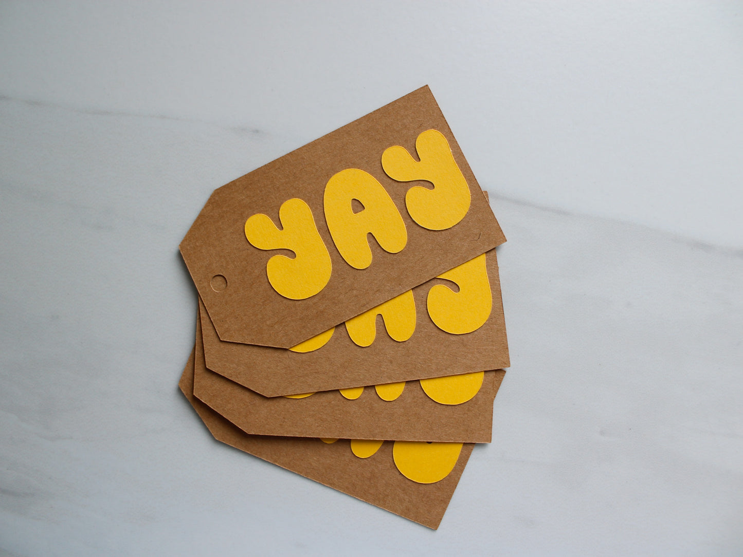 Handmade Paper Tag - Yay - 4pk