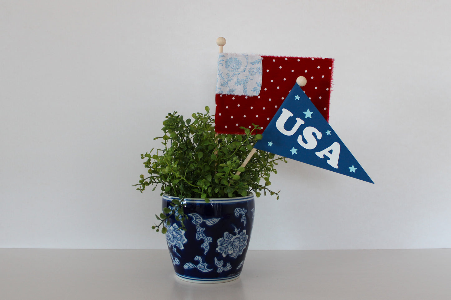 Blue Floral Plant Pot