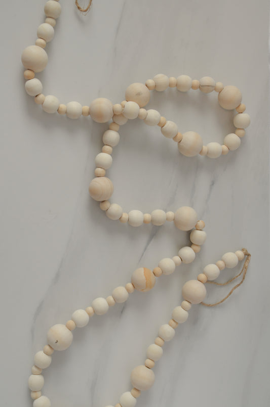 Natural Wood Bead Garland