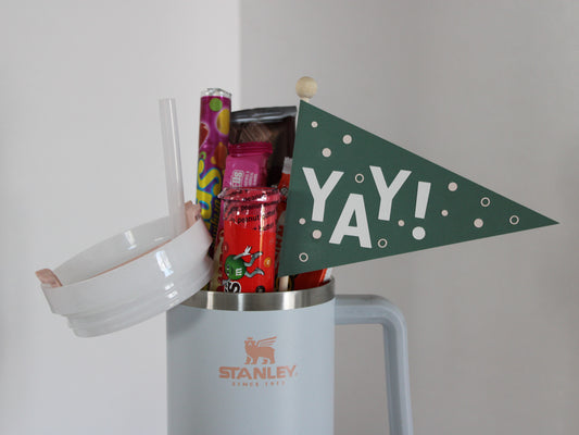 Handmade Paper Flag - YAY in Green