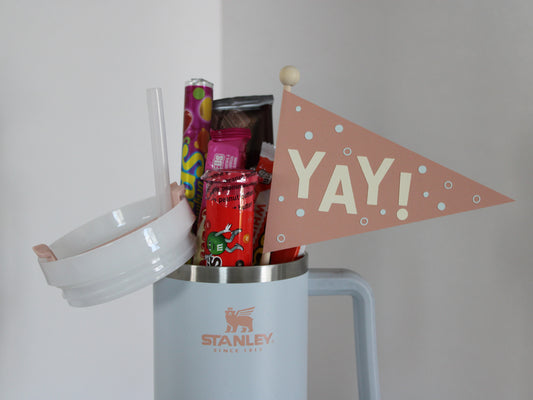 Handmade Paper Flag - YAY in Pink