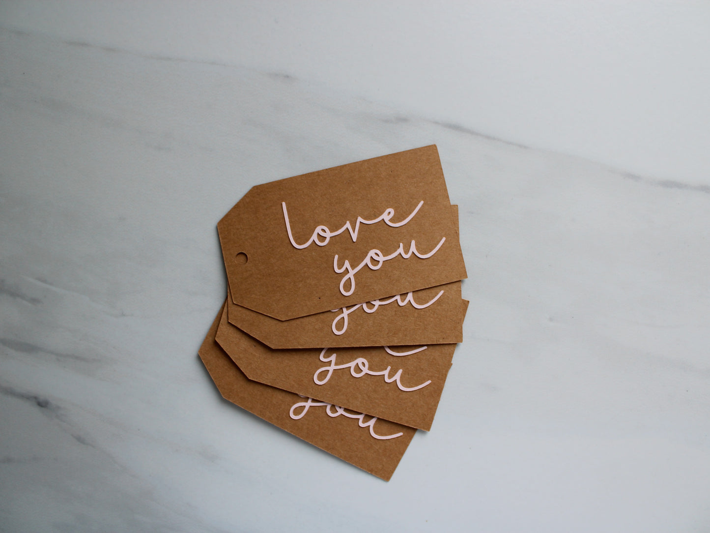 Handmade Paper Tag - Love You - 4pk