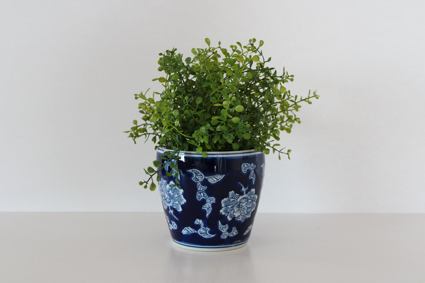 Blue Floral Plant Pot